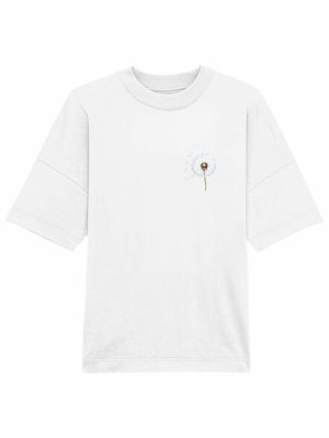 Tricou Oversized Alb din Bumbac Organic / Papadie