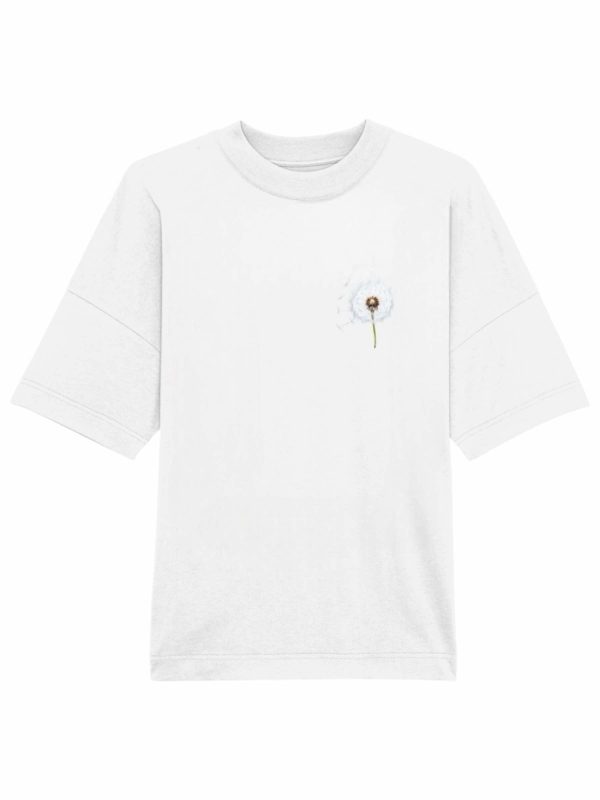 Tricou Oversized Alb din Bumbac Organic / Papadie