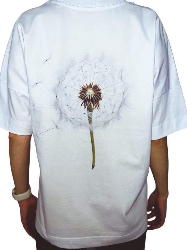 Tricou Oversized Alb din Bumbac Organic / Papadie - imagine 3