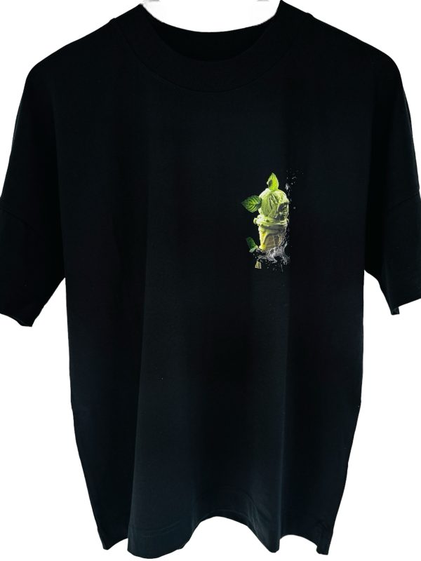 Tricou Oversized Negru din Bumbac Organic / Înghețată - imagine 3