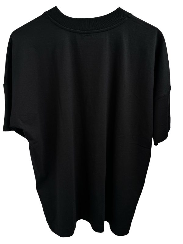 Tricou oversized Negru din Bumbac Organic, cu cristale - imagine 3