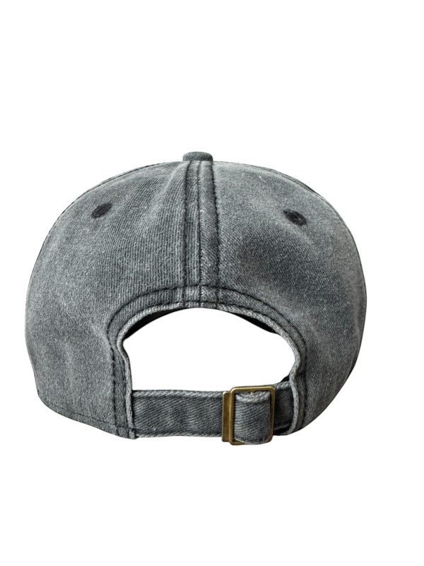 Sapca washed black din bumbac, model vintage - imagine 2