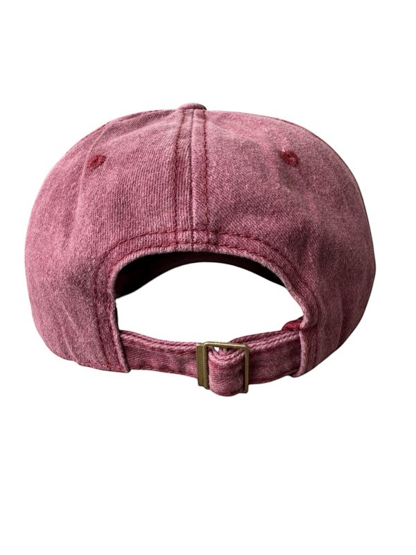 Sapca washed burgundy din bumbac, model vintage - imagine 2
