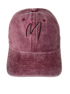 Sapca washed burgundy din bumbac, model vintage