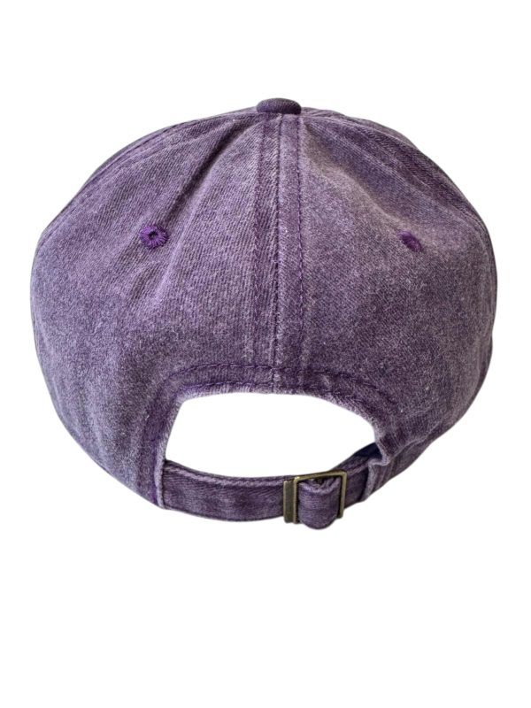 Sapca washed purple din bumbac, model vintage - imagine 2