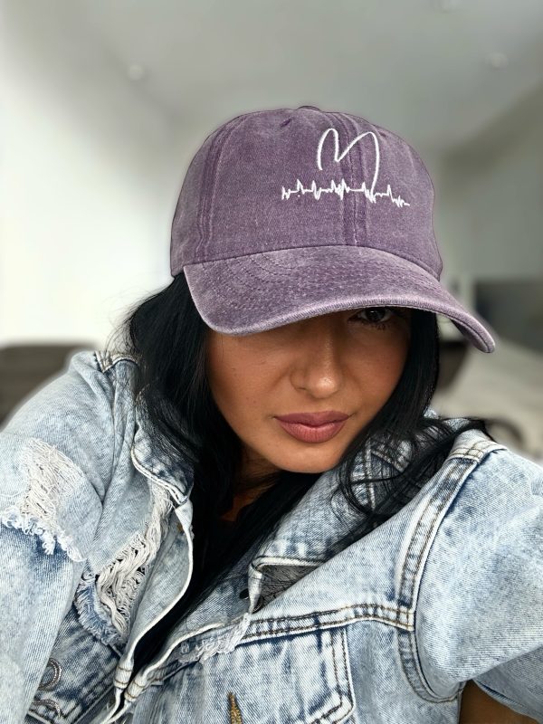 Sapca washed purple din bumbac, model vintage - imagine 3